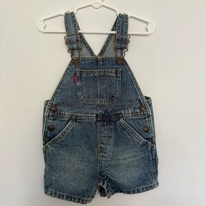 Levi's Blue Denim Overalls with Classic Contrast Stitching